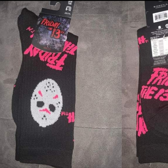 Friday The 13th Jason Men Crew Tube  Sock 8-12 - Picture 1 of 2